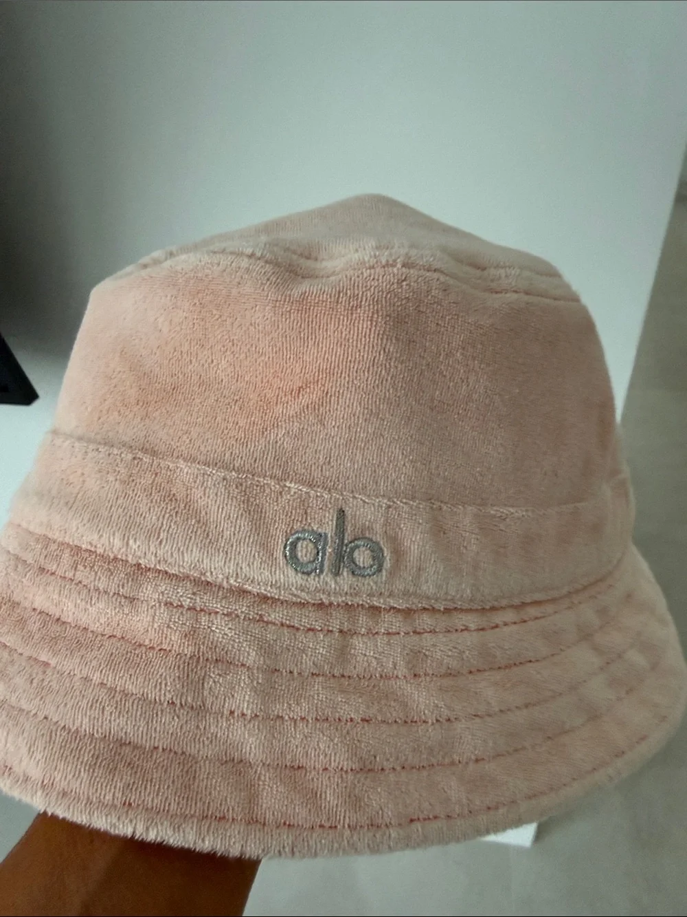 ALO Yoga Blush Pink Terry Bucket Hat
